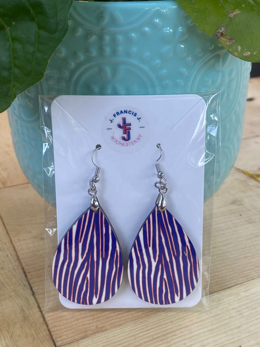 Z Print Teardrop Earring